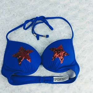 Victoria's Secret PINK swim bikini top sequin star